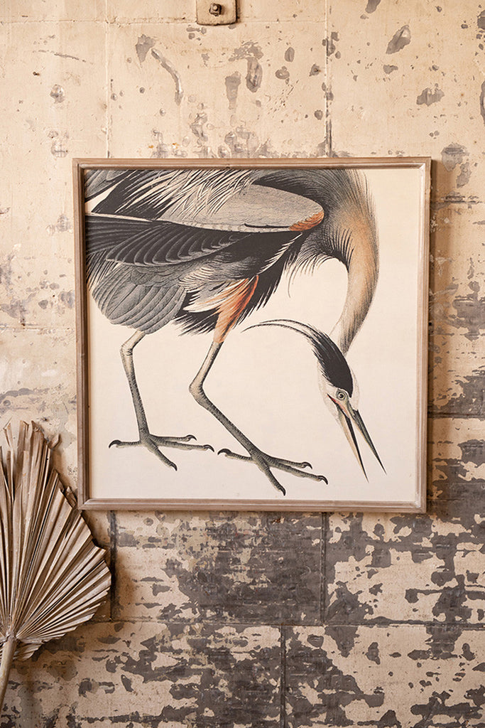 Crane print with wooden frame - The Nifty Decor