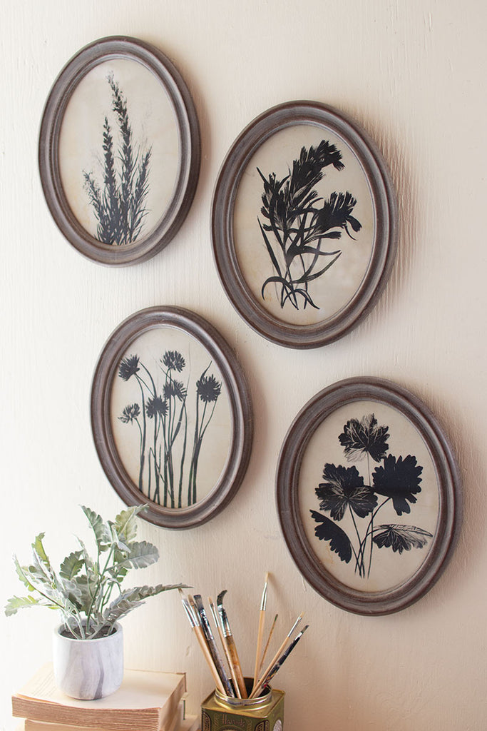 Botanical prints, set of 4 oval - The Nifty Decor