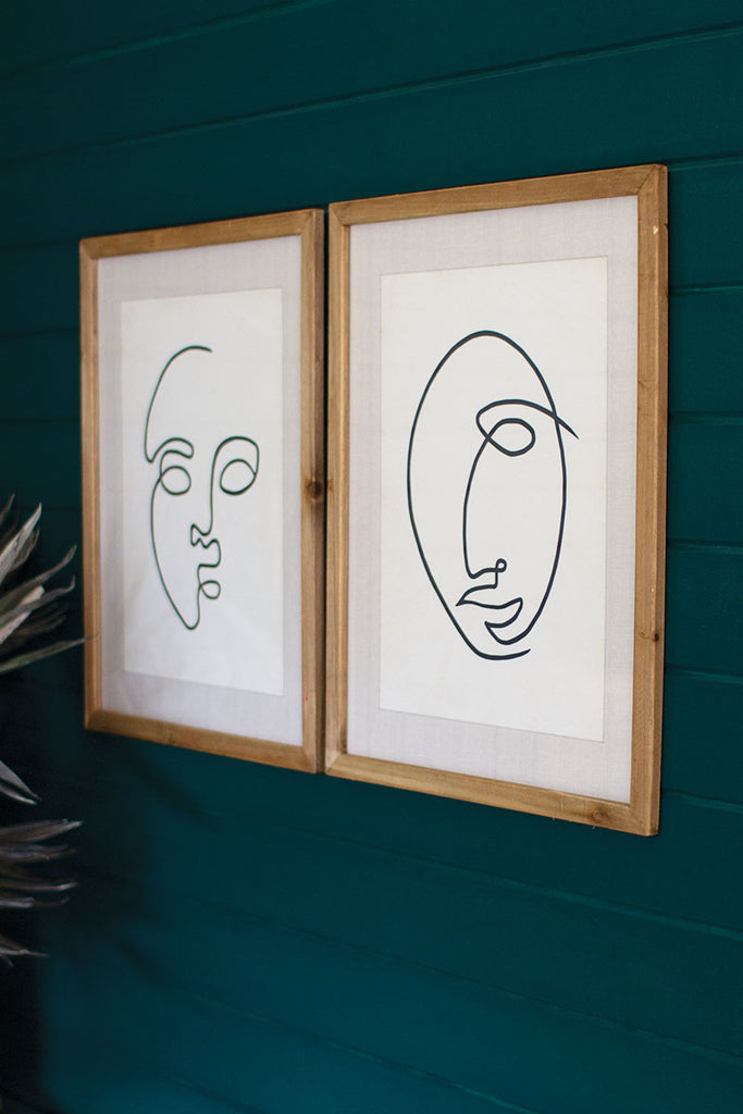 Set of 2 abstract face prints - The Nifty Decor