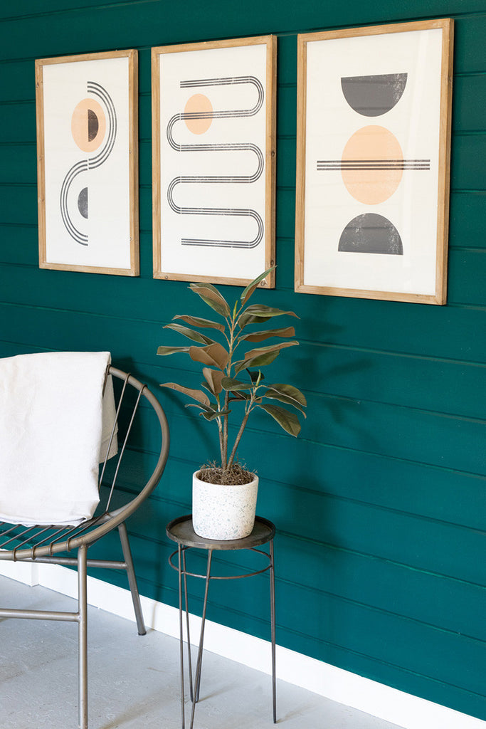 Set of 3 abstract prints under glass - The Nifty Decor
