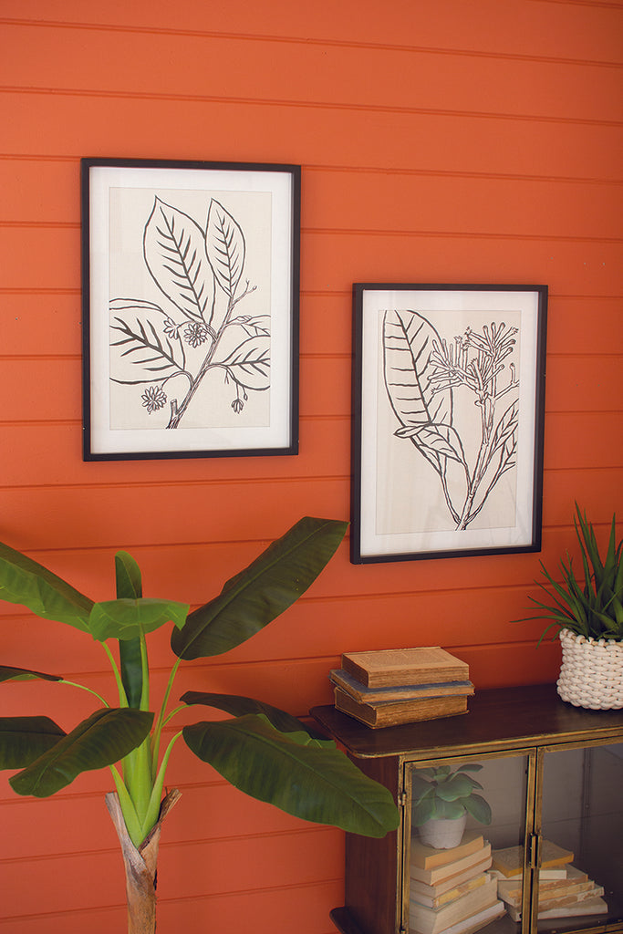 Black leaf art, set of 2 - The Nifty Decor