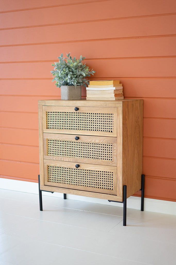 Three woven cane drawers - The Nifty Decor