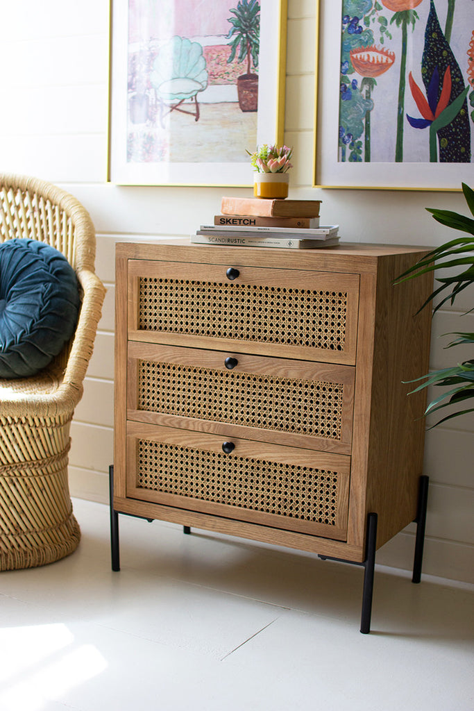 Three woven cane drawers - The Nifty Decor