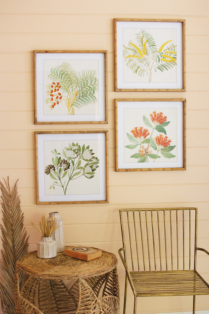 Set of 4 flower prints under glass - The Nifty Decor