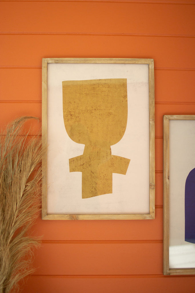 Set of 2 framed colorful graphic prints under glass - Bombay Mercantile