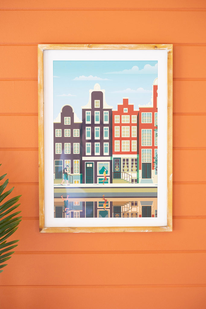 Amsterdam cityscape print under glass - Bombay Mercantile