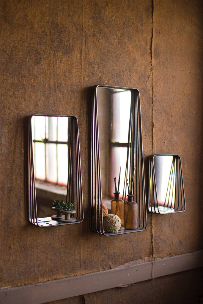Set of 3 mirrors with shelves - The Nifty Decor