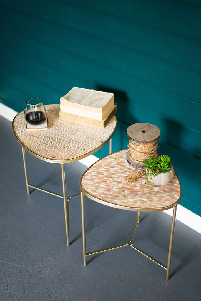 Nesting tables with gold finish, set of 2 - The Nifty Decor