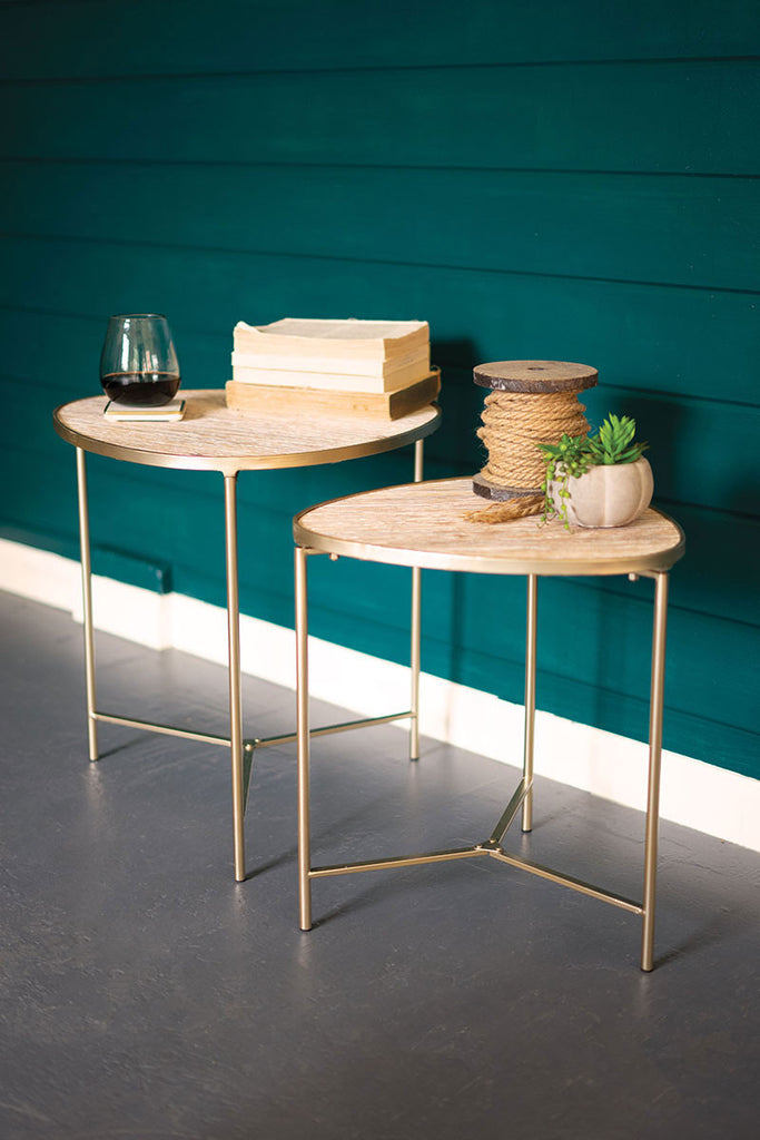 Nesting tables with gold finish, set of 2 - The Nifty Decor
