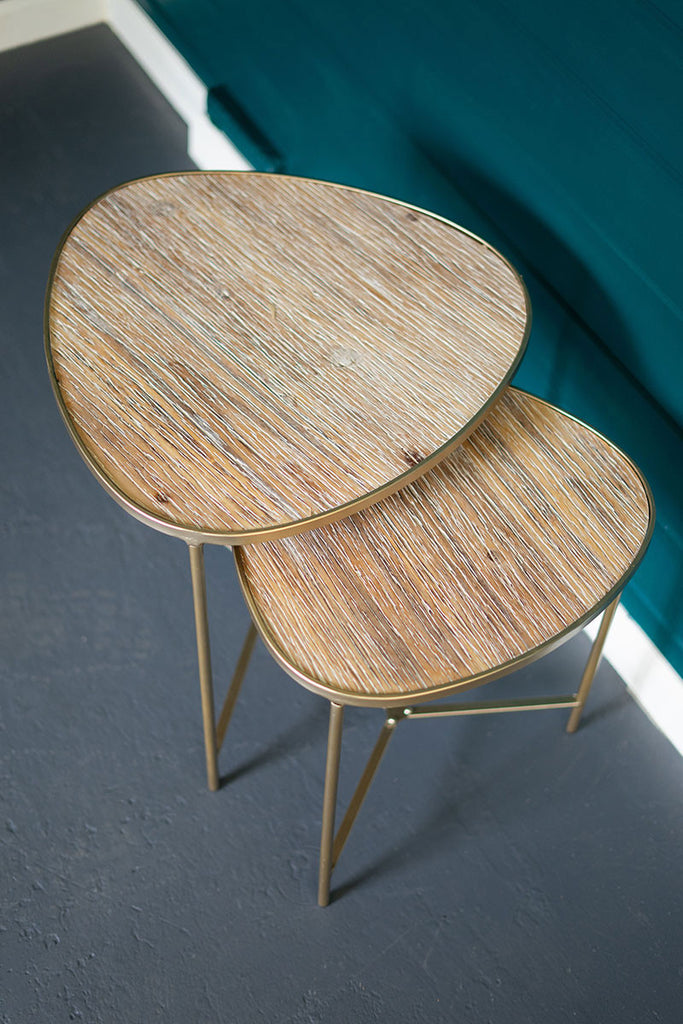 Nesting tables with gold finish, set of 2 - The Nifty Decor