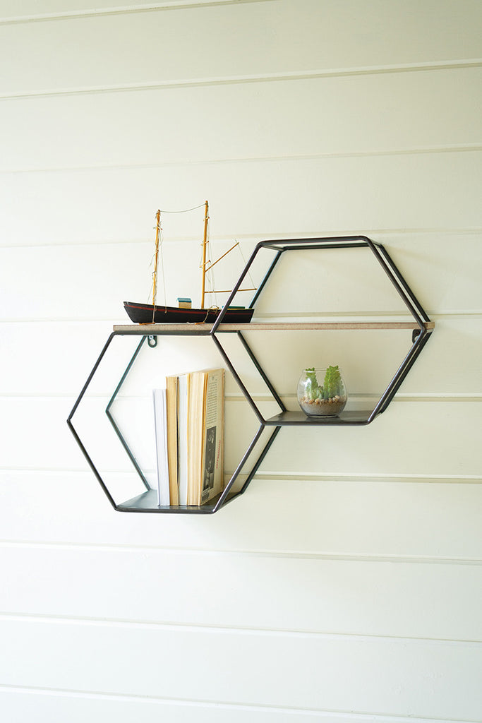 Hexagon wall shelves - The Nifty Decor