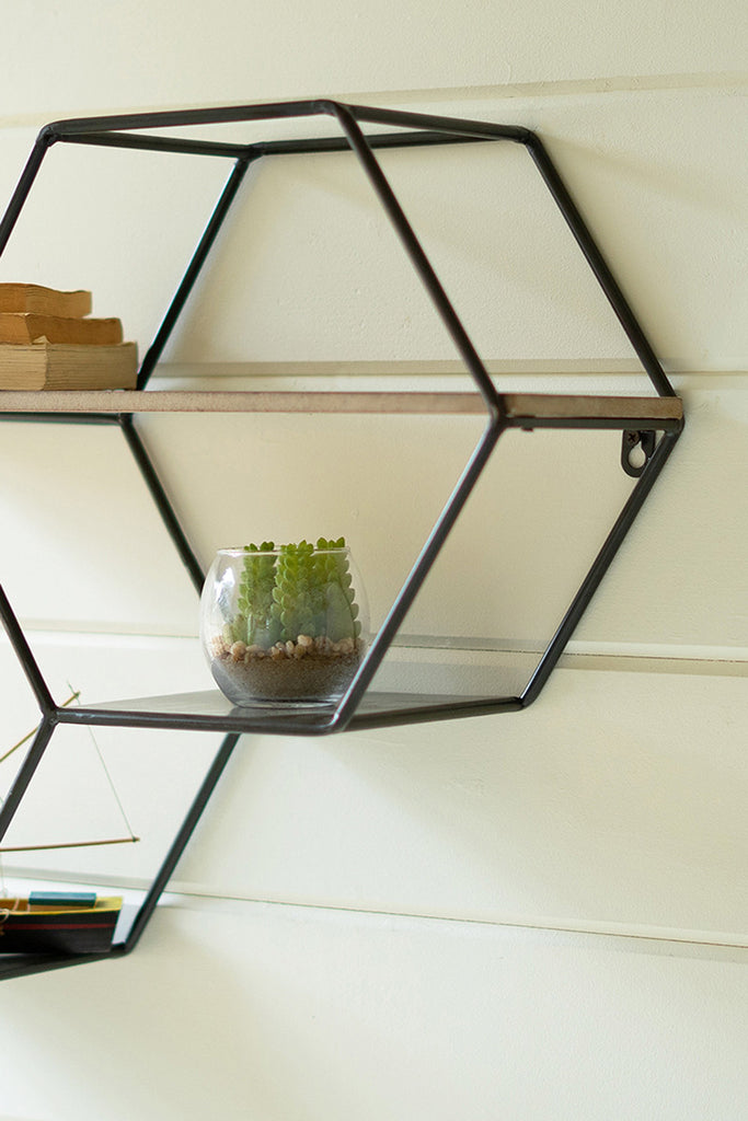 Hexagon wall shelves - The Nifty Decor