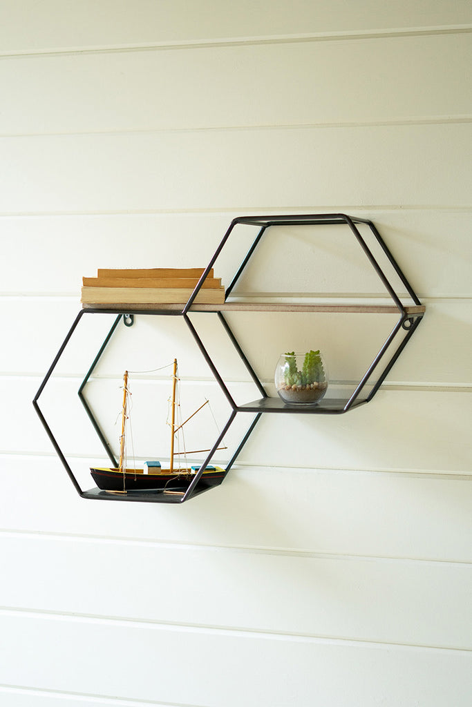 Hexagon wall shelves - The Nifty Decor