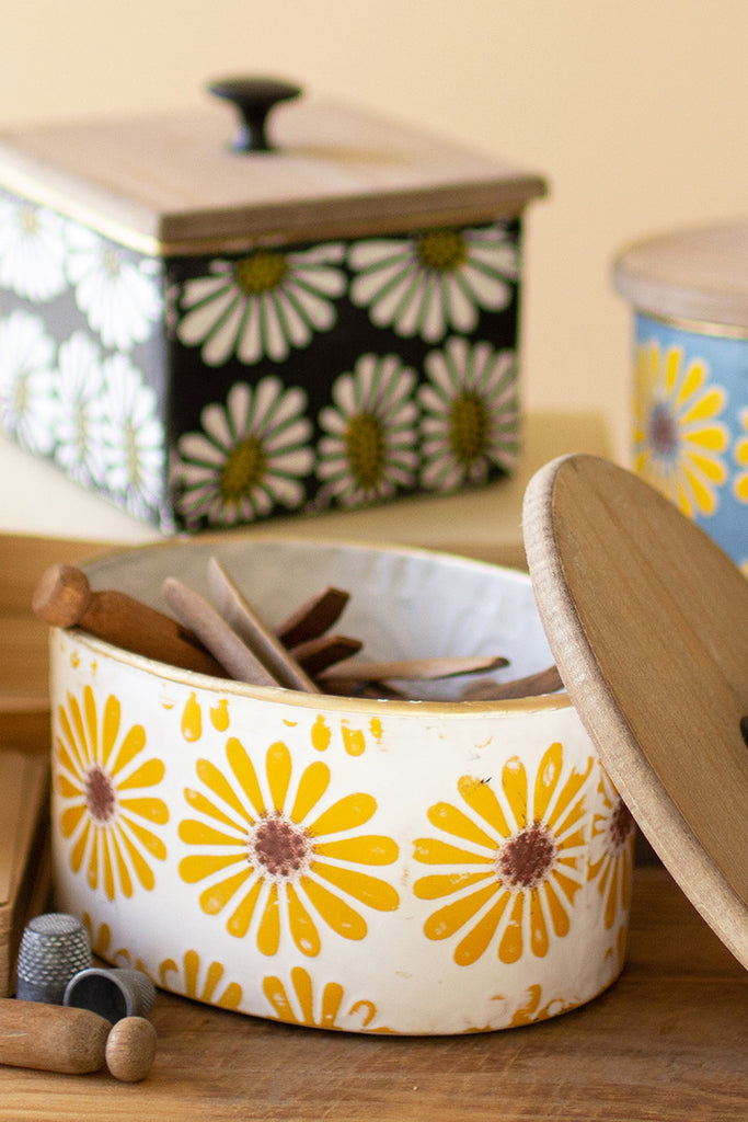 Metal canisters with wooden lids, set of 4 - The Nifty Decor