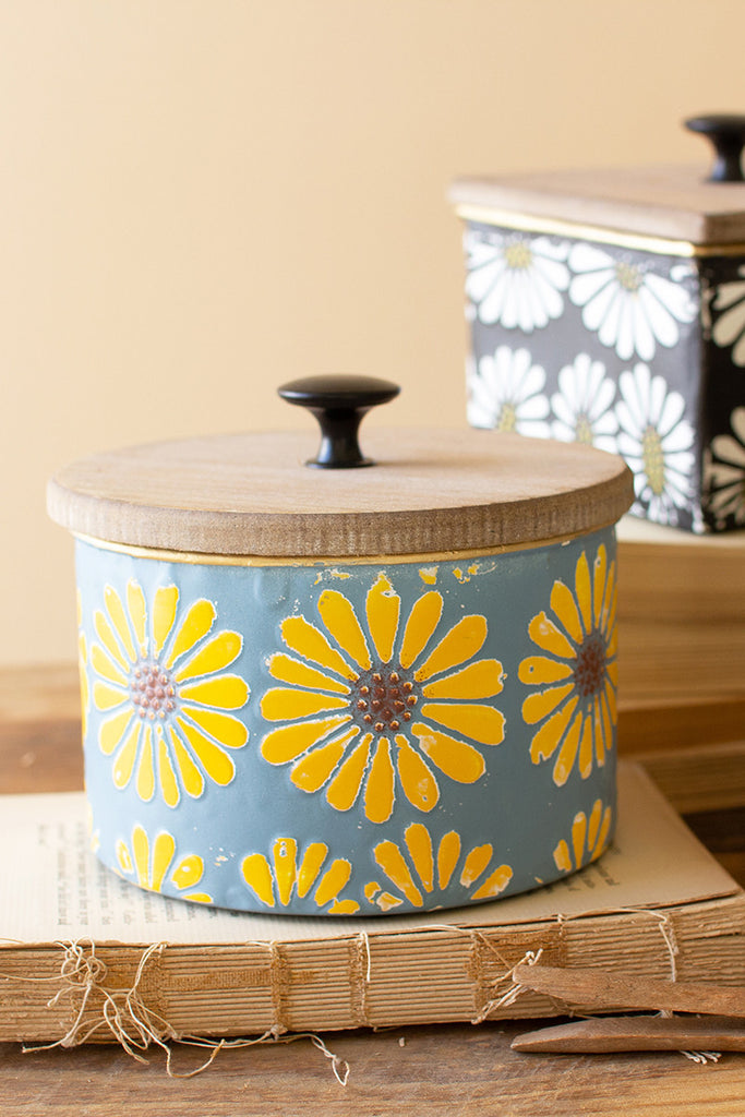Metal canisters with wooden lids, set of 4 - The Nifty Decor