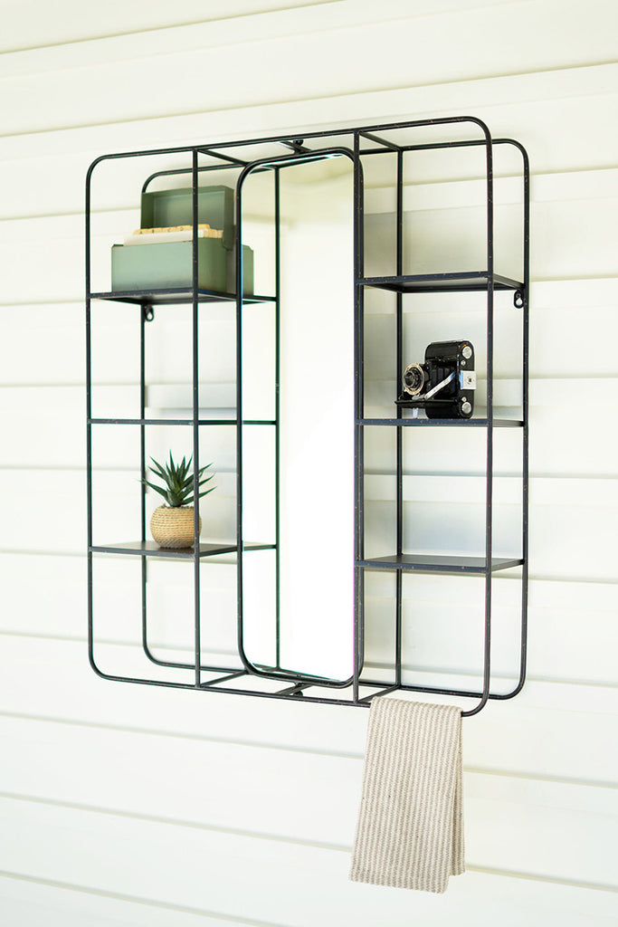 Wall shelf with rectangle mirror - The Nifty Decor
