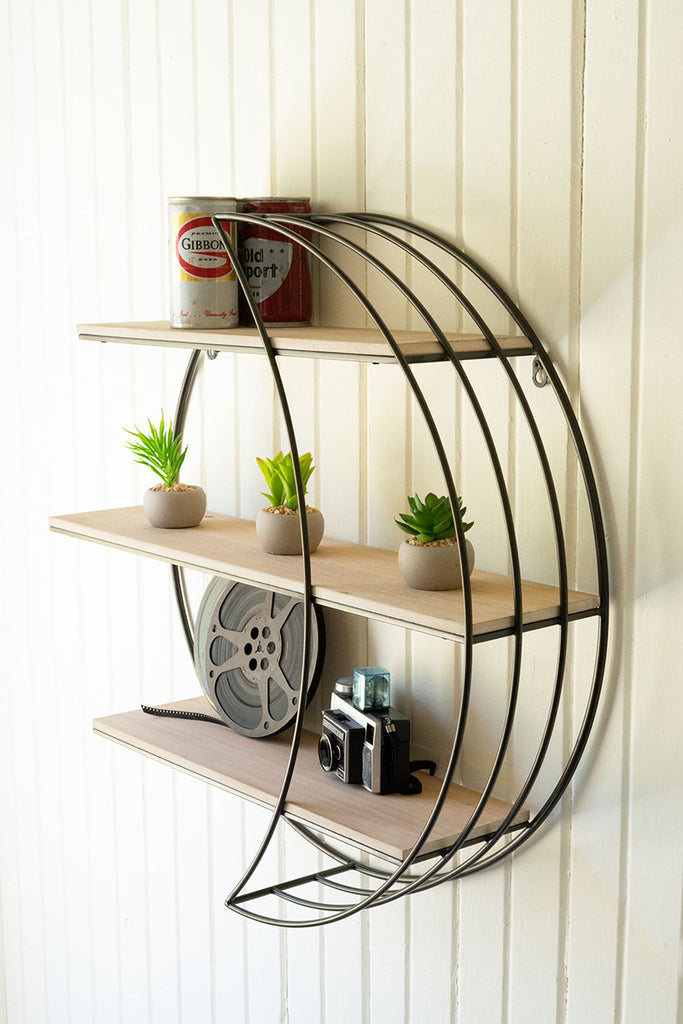 Wood & iron wall shelf - The Nifty Decor