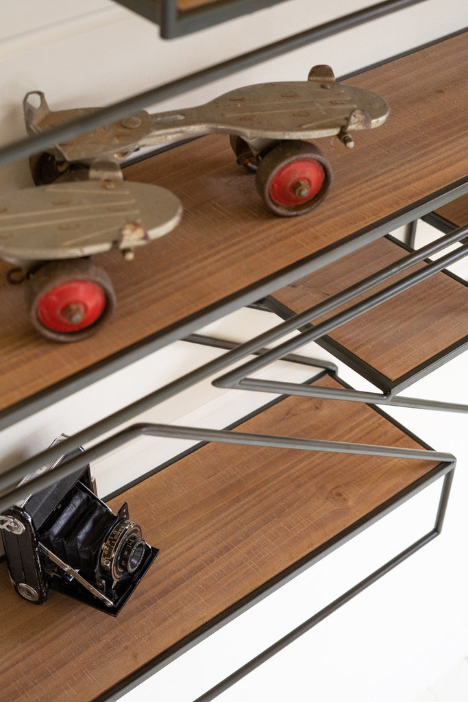 Set of 5 hanging wall shelves - Bombay Mercantile