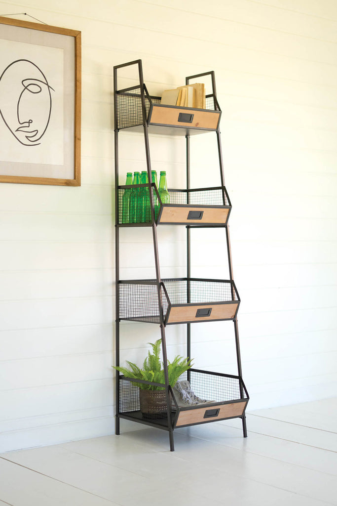 Metal storage stand with label holders - Bombay Mercantile