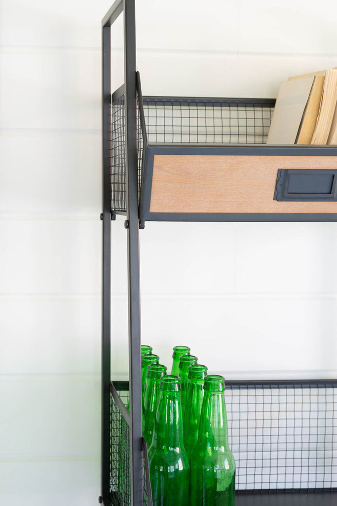 Metal storage stand with label holders - Bombay Mercantile