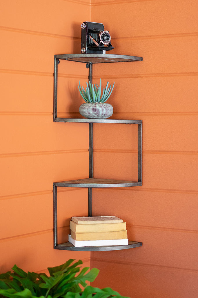Corner metal shelf - The Nifty Decor