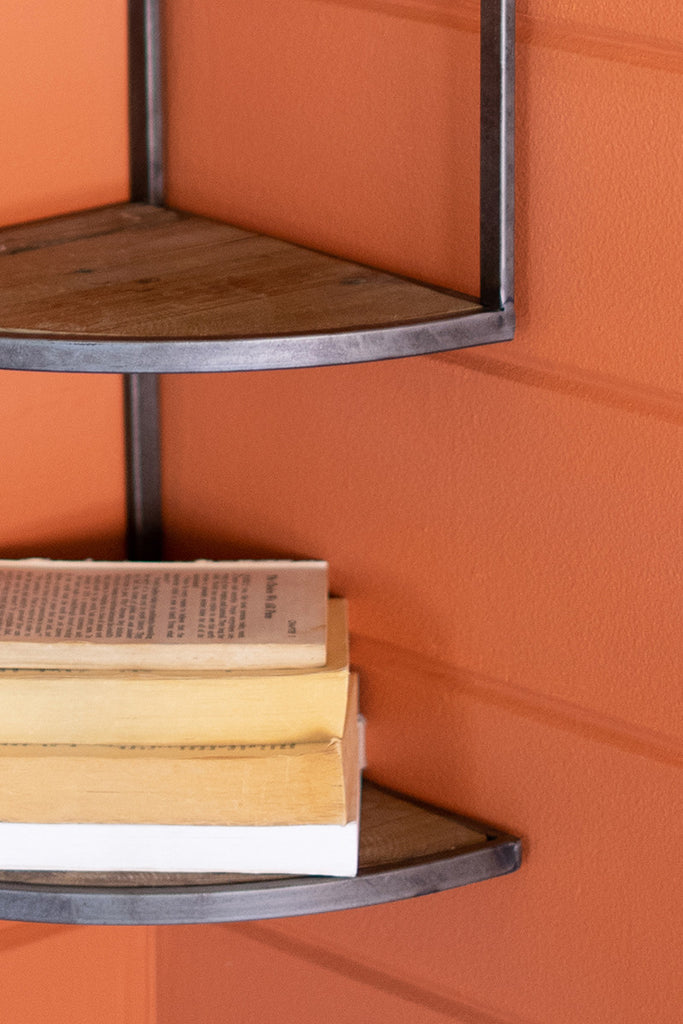 Corner metal shelf - The Nifty Decor