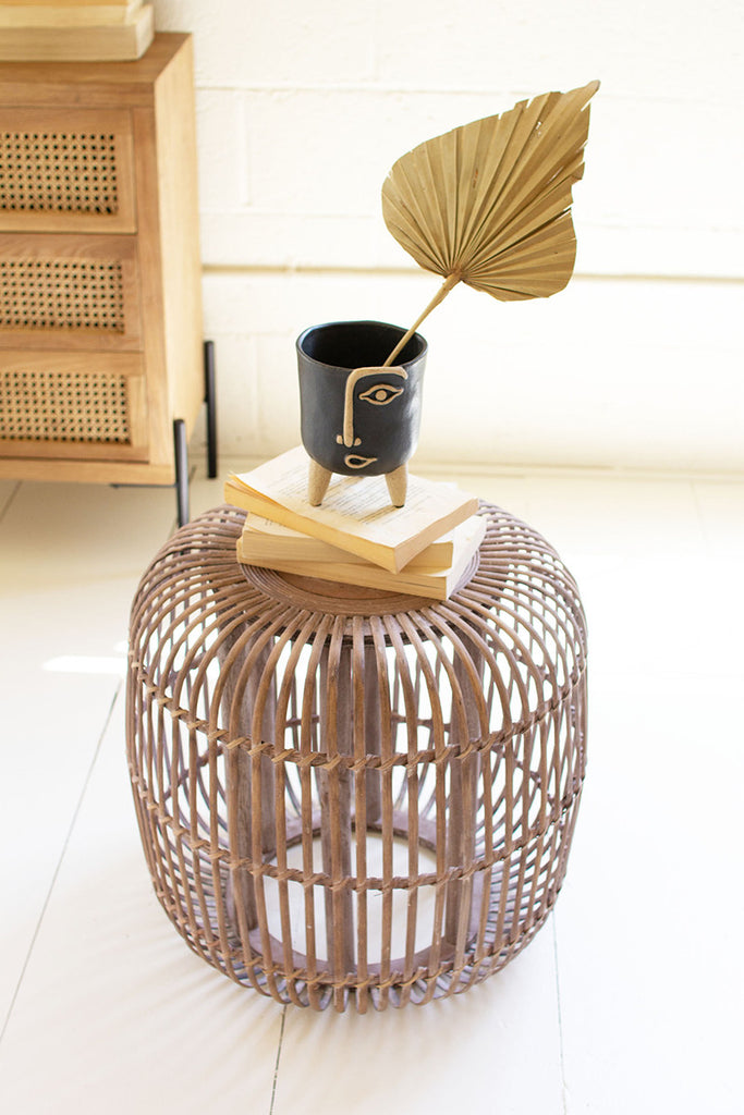 Round bamboo accent table - The Nifty Decor