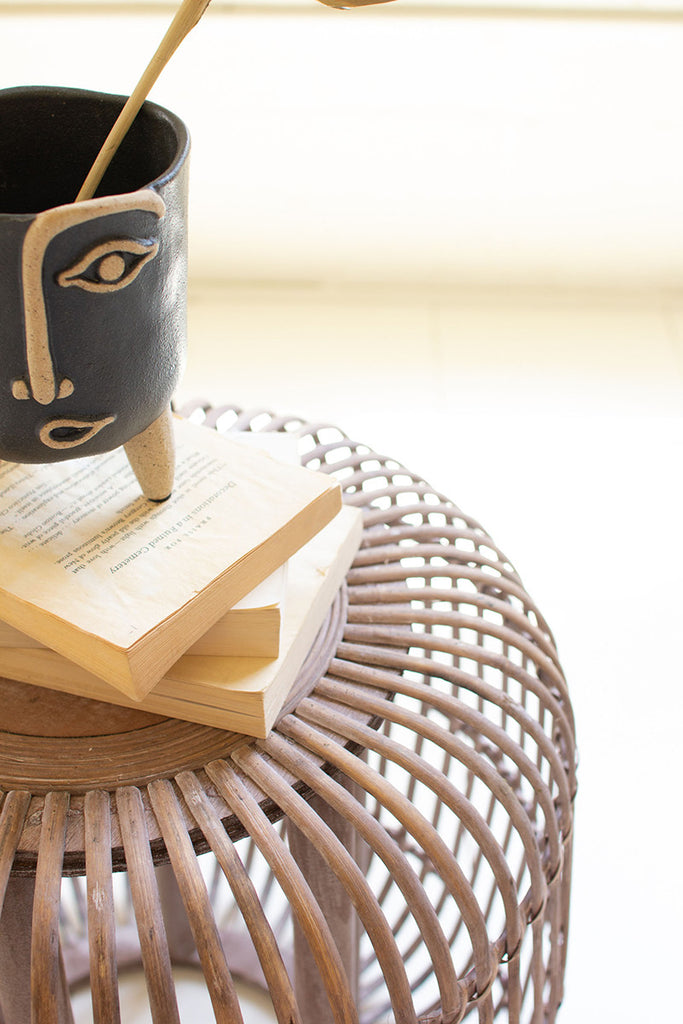 Round bamboo accent table - The Nifty Decor