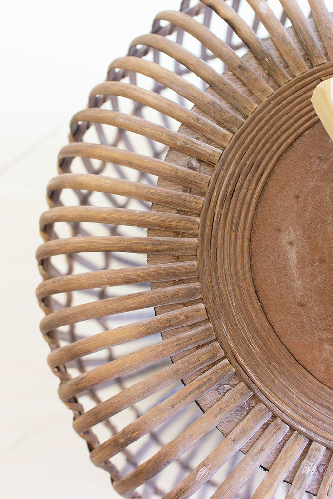 Round bamboo accent table - The Nifty Decor
