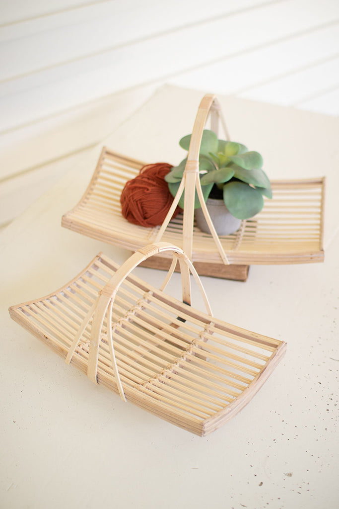 Set of 2 bamboo tray baskets - The Nifty Decor