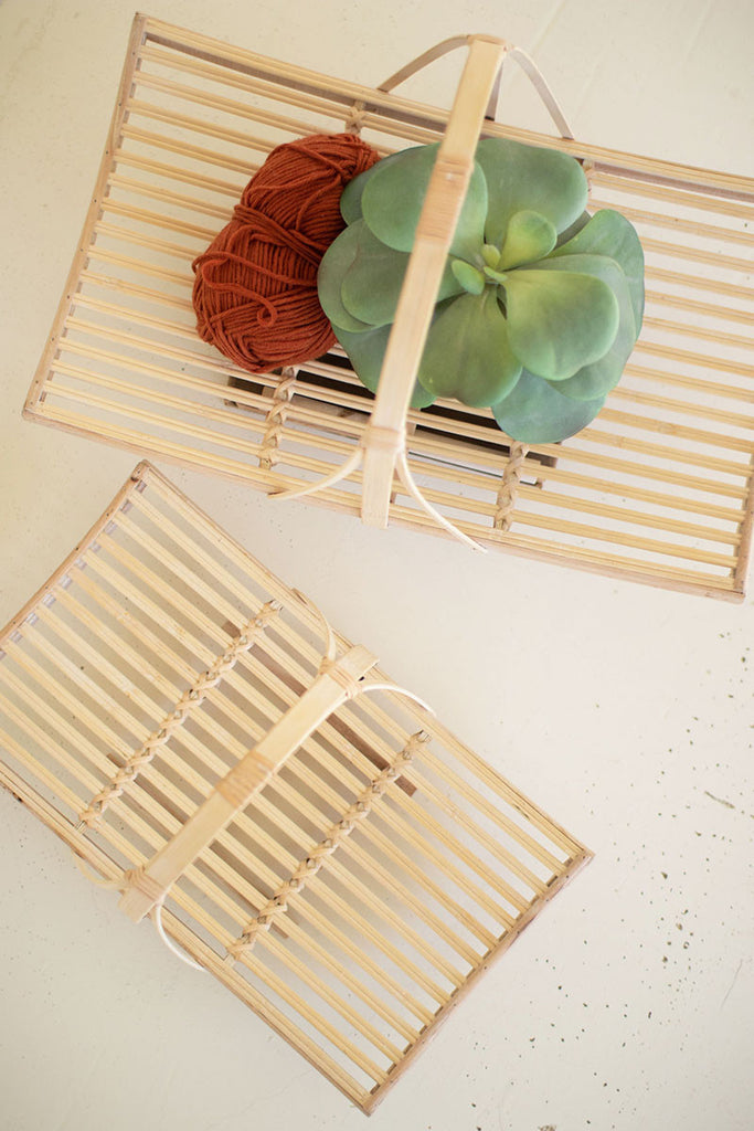 Set of 2 bamboo tray baskets - The Nifty Decor
