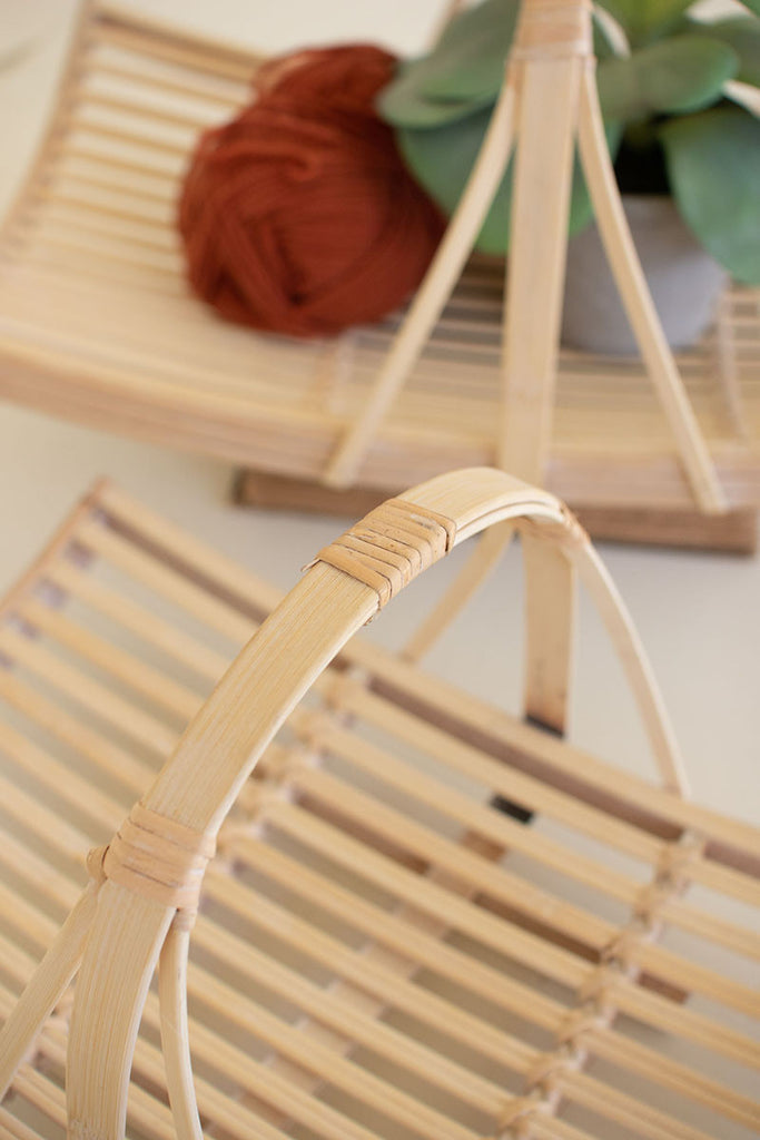Set of 2 bamboo tray baskets - The Nifty Decor