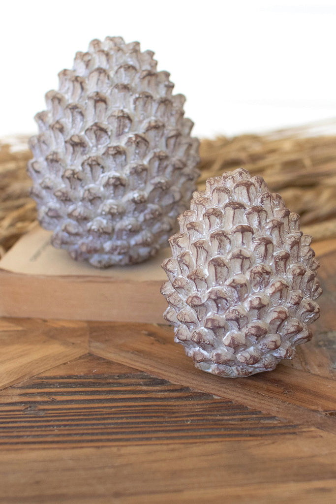 Set of 2 faux pinecones - Bombay Mercantile