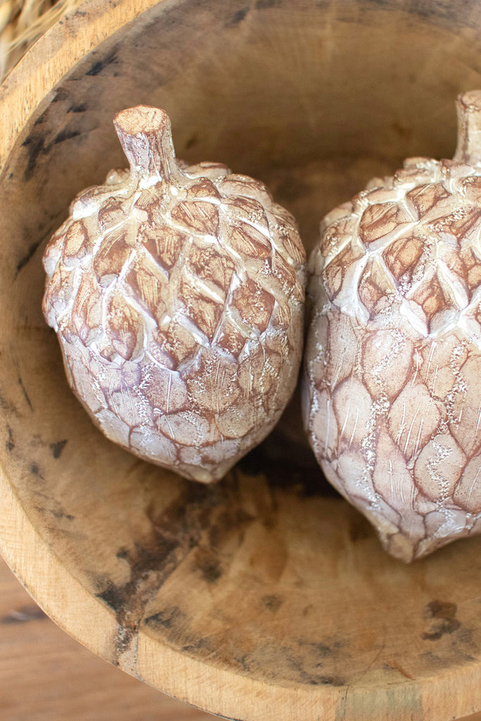 Set of 2 faux acorns - Bombay Mercantile