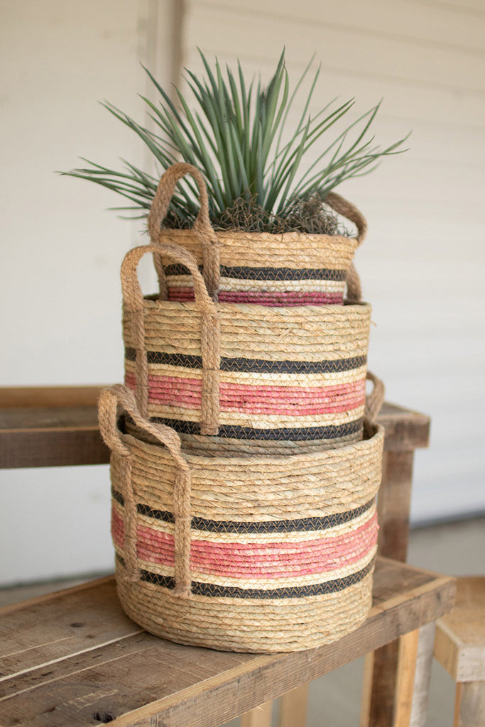 Round Rush Basket Set of 3 - The Nifty Decor