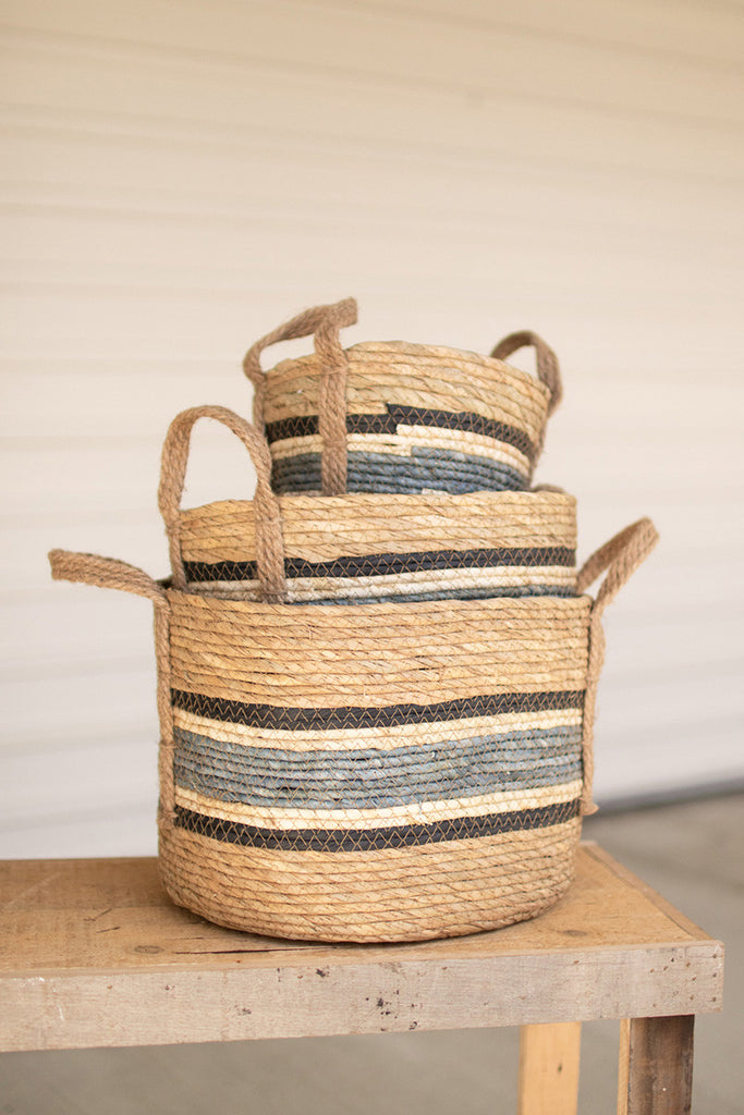 Round Rush Basket Set of 3 - The Nifty Decor