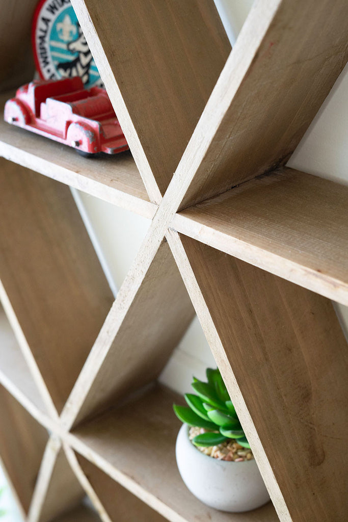 Hexagon crisscross wall shelf - The Nifty Decor