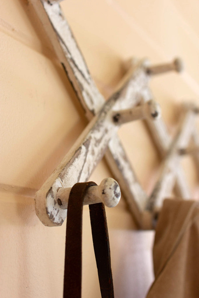 Wooden accordion coat rack - Bombay Mercantile