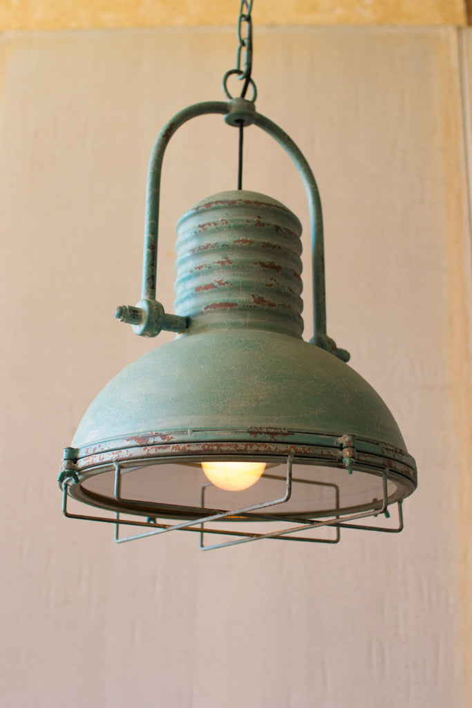Antique turquoise pendant light. - The Nifty Decor