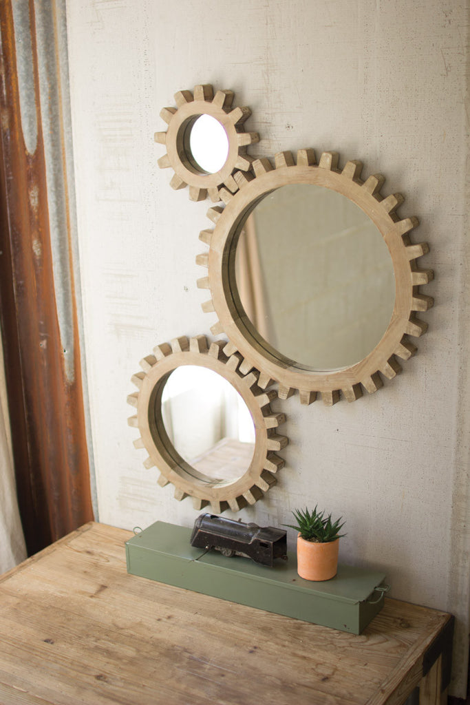 Gears mirrors, set of 3 - The Nifty Decor