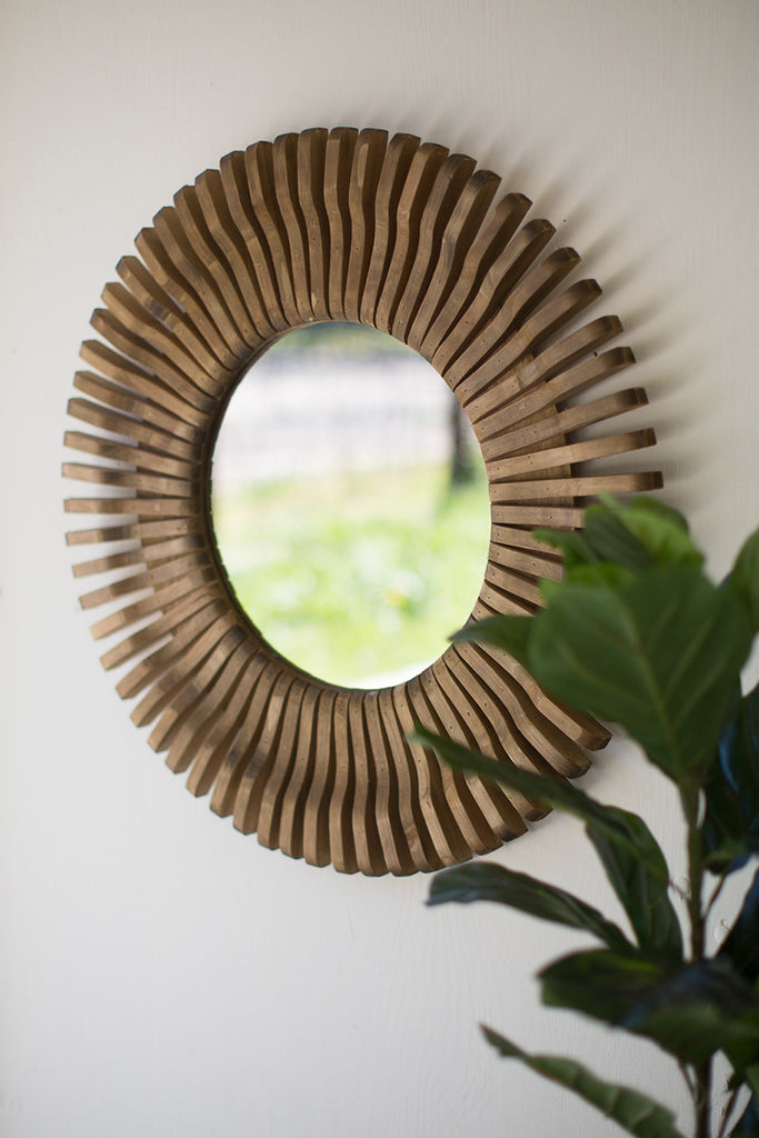 Round wooden mirror - The Nifty Decor