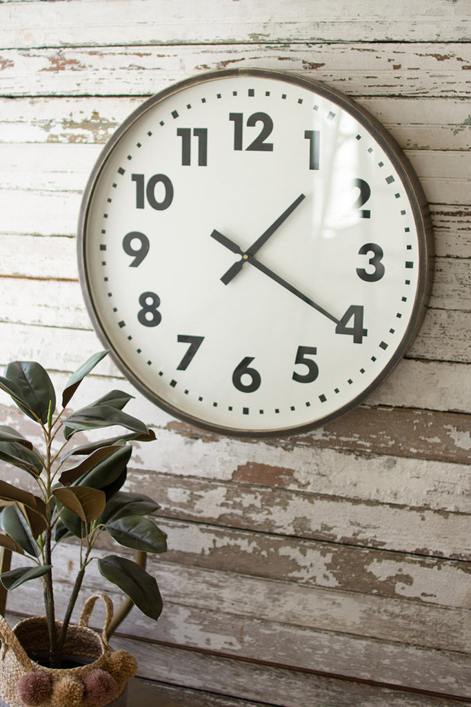 Round black and white wall clock - The Nifty Decor