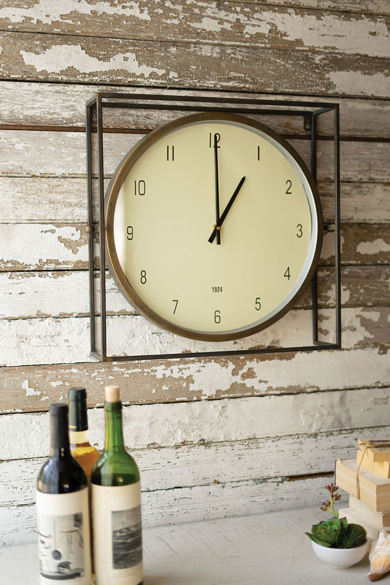 Clock with square frame – Bombay Mercantile