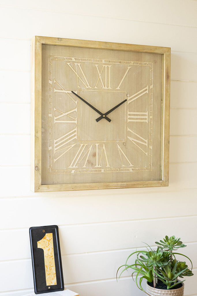 Square wooden wall clock - The Nifty Decor