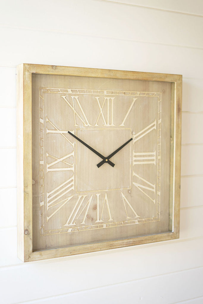 Square wooden wall clock - The Nifty Decor