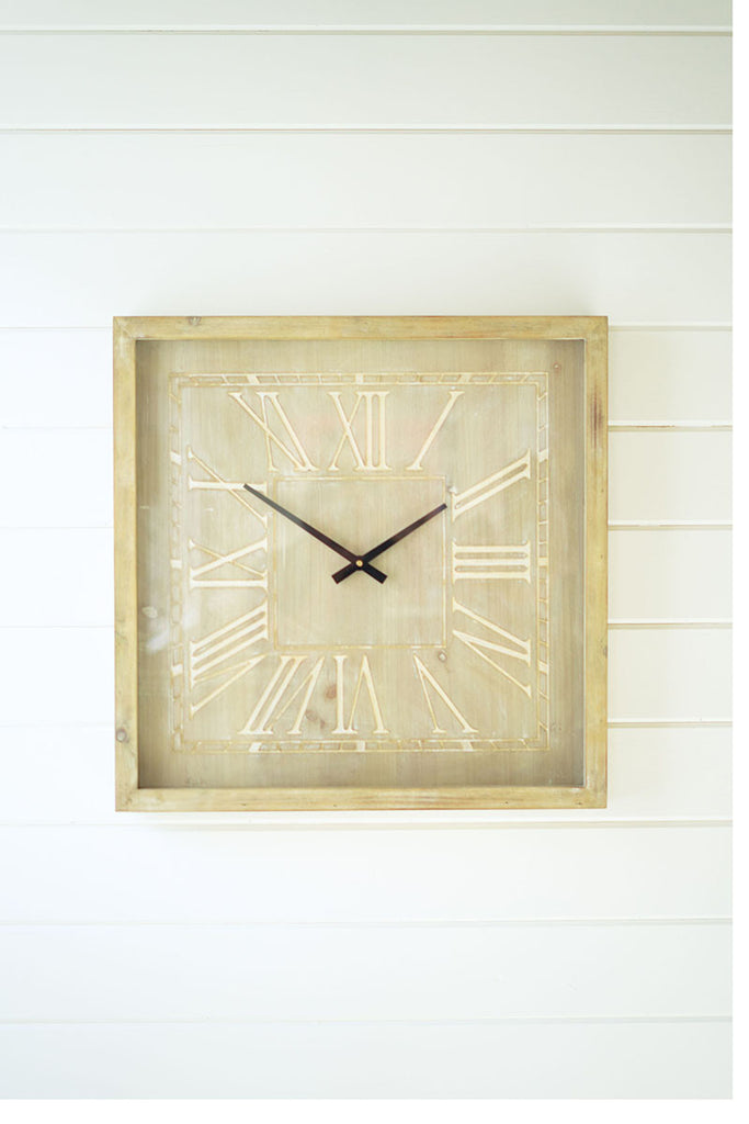 Square wooden wall clock - The Nifty Decor