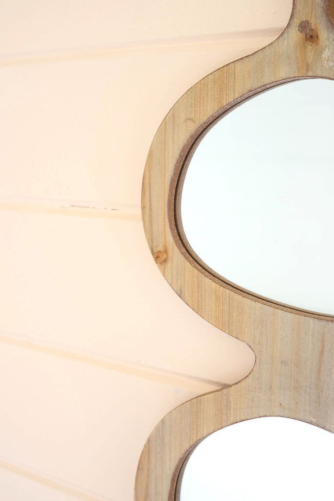 Triple organic wood framed wall mirror - Bombay Mercantile