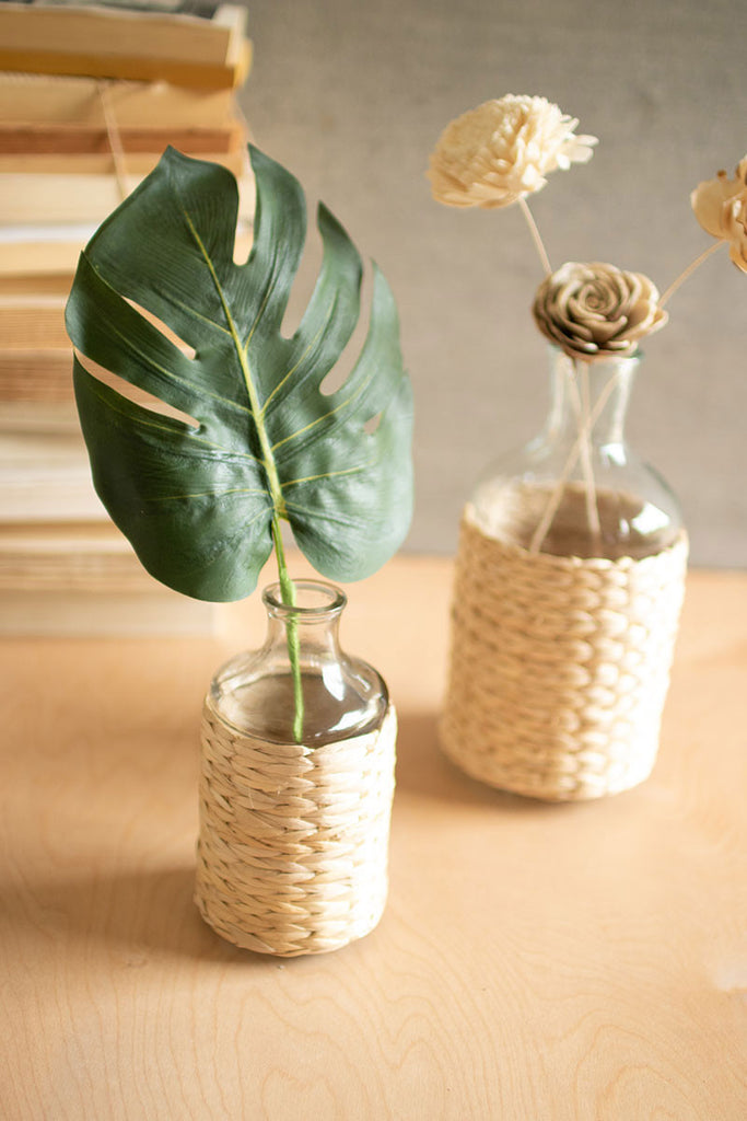 Seagrass wrapped tall vases, set of 2 - The Nifty Decor