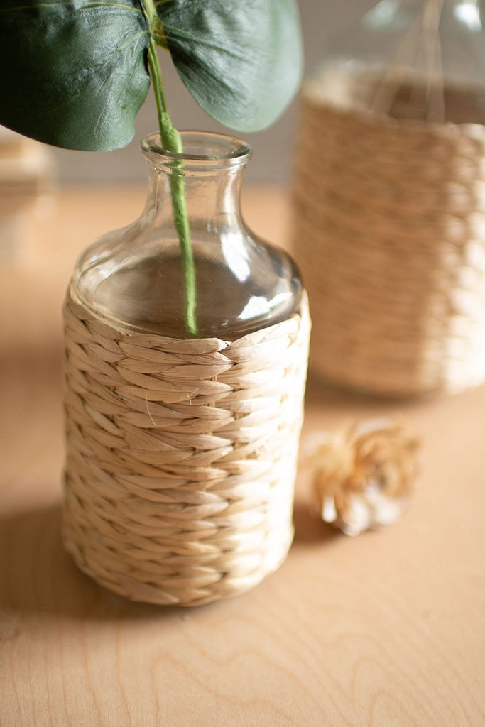 Seagrass wrapped tall vases, set of 2 - The Nifty Decor