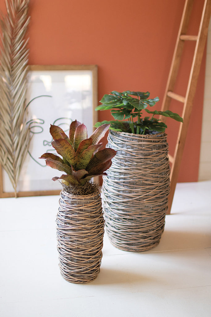 Oval rattan planters, set of 2 - The Nifty Decor